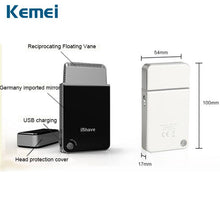 Load image into Gallery viewer, Kemei Mini Portable Men&#39;s Electric Shaver USB Charging Reciprocating Razor Beard Trimmer Shaving
