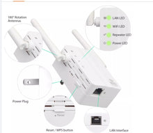 Load image into Gallery viewer, WiFi repeater 300m WiFi wireless signal amplifier WiFi signal intensifier booster
