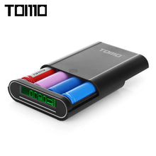 Load image into Gallery viewer, TOMO S4 DIY Smart Power Bank 4 x 18650 Li-ion Battery Type-C Micro USB 8 Pin Input Dual Output Charger
