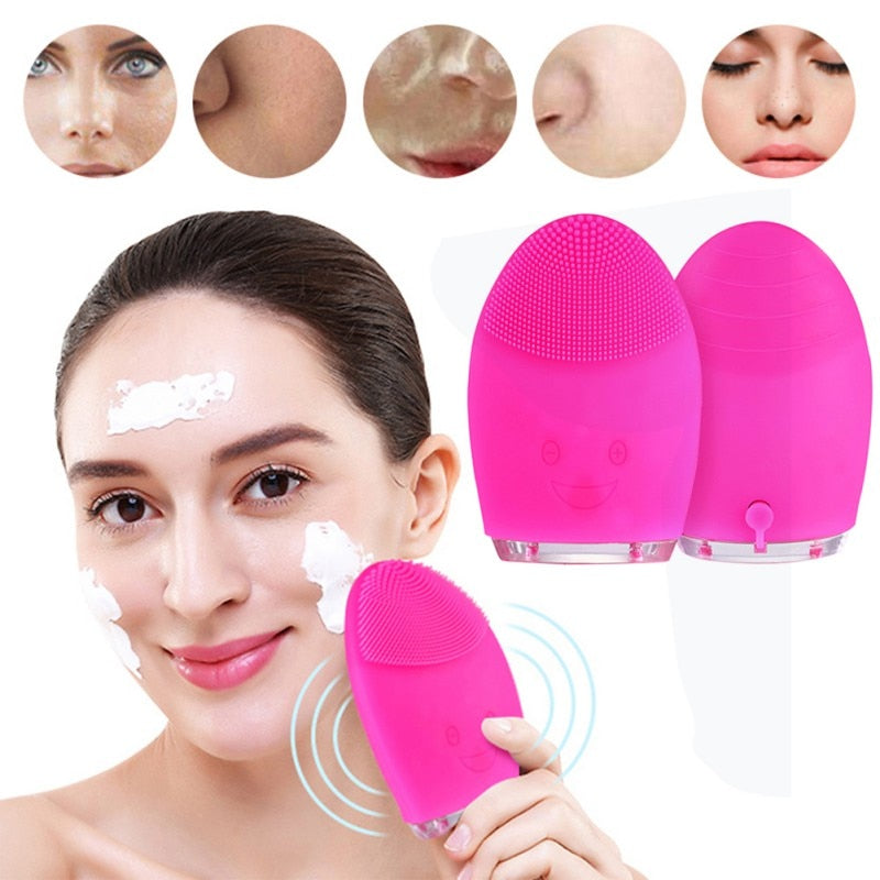 Face Cleaning Mini Electric Massage Brush Washing Machine Waterproof Silicone Cleansing Tools