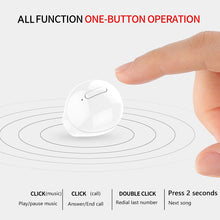 Load image into Gallery viewer, SQRMINI X20 Ultra Mini Wireless Single Earphone Hidden Small Bluetooth 3 hours Music Play Button Control Earbud With Charge Case
