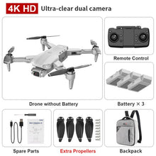 Load image into Gallery viewer, L900 pro 4K HD dual camera with GPS 5G WIFI FPV real-time transmission brushless motor rc distance 1.2km professional drone
