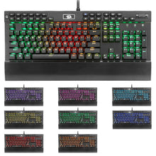 Load image into Gallery viewer, Redragon Professional Gaming mechanical keyboard full color LED backlit keys Metal housing 104 keys USB wired PC Computer
