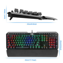 Load image into Gallery viewer, Redragon USB mechanical gaming keyboard ergonomic RGB LED backlit keys Full key anti-ghosting 104 wired Computer gamer K555RGB
