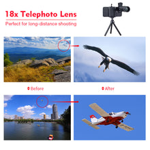 Load image into Gallery viewer, APEXEL 18X Telescope Zoom Mobile Phone Lens for iPhone Samsung Smartphones universal clip Telefon Camera Lens with tripod 18XTZJ
