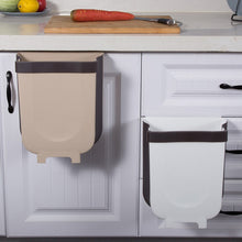 Load image into Gallery viewer, Folding Waste Bin Kitchen Cabinet Door Hanging Trash Bin Trash Can Wall Mounted Trashcan for Bathroom Toilet Waste Storage
