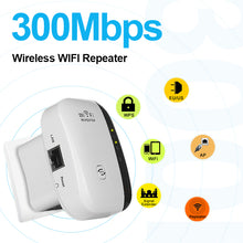 Load image into Gallery viewer, Wireless WiFi Repeater Wifi Extender 300Mbps Wi-Fi Amplifier 802.11N/B/G Booster Repetidor Wi fi Reapeter Access Point
