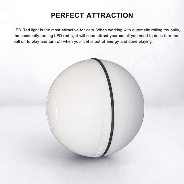 Smart Interactive Pet Toy Ball Automatic Rolling USB Rechargeable Led Light Pet Toy Training Home Cat and Dog Toy Glowing Balls