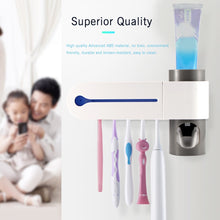 Load image into Gallery viewer, Antibacteria UV Light Ultraviolet Toothbrush Sterilizer Automatic Toothpaste Dispenser Toothbrush Holder Cleaner
