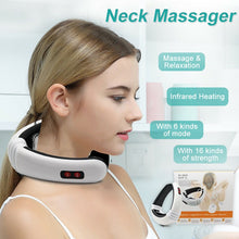 Load image into Gallery viewer, Electric Pulse Back and Neck Massager Far Infrared Heating Pain Relief Health Care Relaxation Tool Intelligent Cervical Massager
