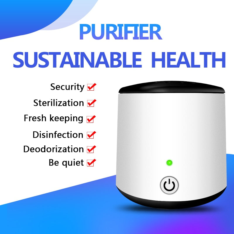 Mini Portable Ozone Generator Air Purifier Ionizer Cleaner Remover Odour Cigarette Smell Bacteria Fridge Car Cabinet