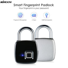 Load image into Gallery viewer, USB Rechargeable Smart Keyless Fingerprint Lock IP65 Waterproof Anti-Theft Security Padlock Door Luggage Case Lock
