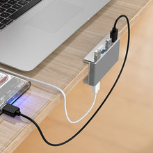 Load image into Gallery viewer, USB Hub USB 3.0 HUB Charging Hub Professional Clip Design Aluminum Alloy 4 Ports Portable Size Travel Station
