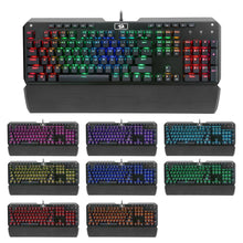 Load image into Gallery viewer, Redragon USB mechanical gaming keyboard ergonomic RGB LED backlit keys Full key anti-ghosting 104 wired Computer gamer K555RGB
