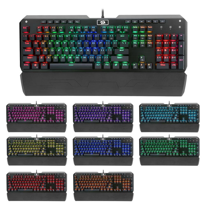 Redragon USB mechanical gaming keyboard ergonomic RGB LED backlit keys Full key anti-ghosting 104 wired Computer gamer K555RGB