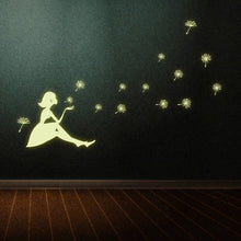 Load image into Gallery viewer, Dandelion Girl luminous Stickers Living Room Bedroom Decoration Wall Stickers Muursticker Kinderkamer
