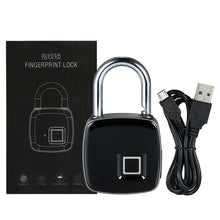 Load image into Gallery viewer, USB Rechargeable Smart Keyless Fingerprint Lock IP65 Waterproof Anti-Theft Security Padlock Door Luggage Case Lock
