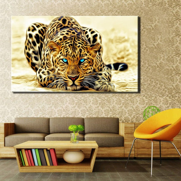 Modern Paintings HD Digital Printed on Canvas, Wall Art Large Leopard Poster for Living Room Home Decor No Frame