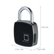 Load image into Gallery viewer, USB Rechargeable Smart Keyless Fingerprint Lock IP65 Waterproof Anti-Theft Security Padlock Door Luggage Case Lock
