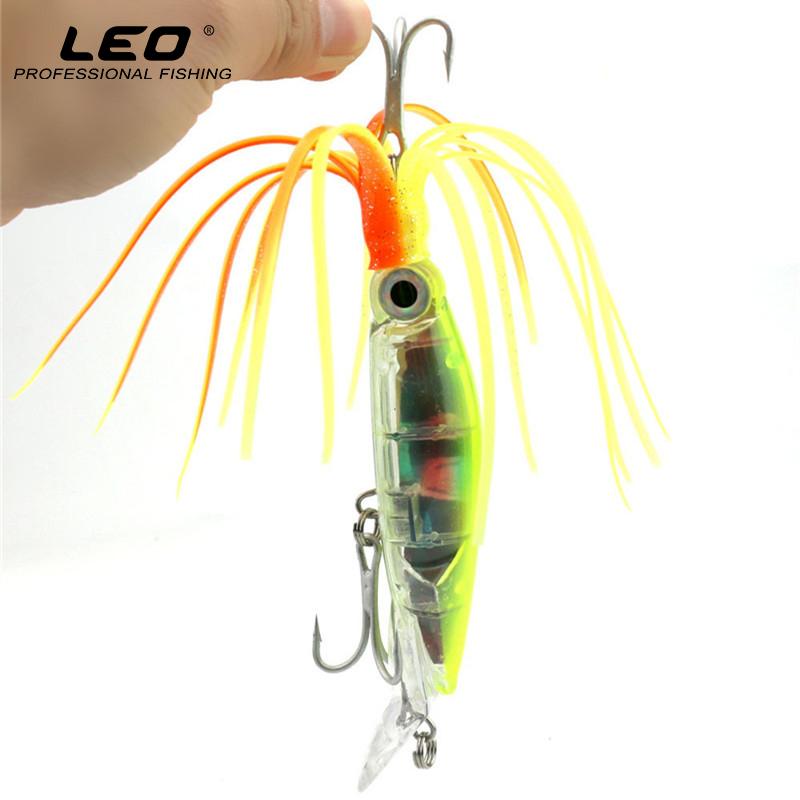 LEO Lifelike Big Octopus Squid Jig Fishing Lure 14cm/40g Hard Plastic Artificial Bait