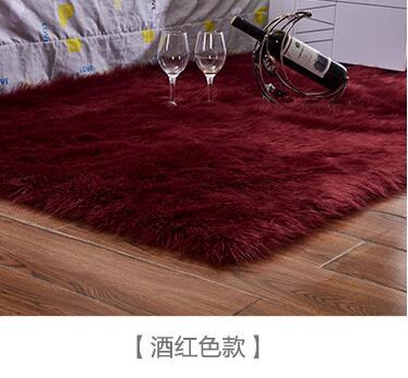 Artificial Wool Carpet Rectangle/Square garnish Faux Mat Seat Pad Plain Skin Fur Plain Fluffy Area Rugs Washable Home Textile