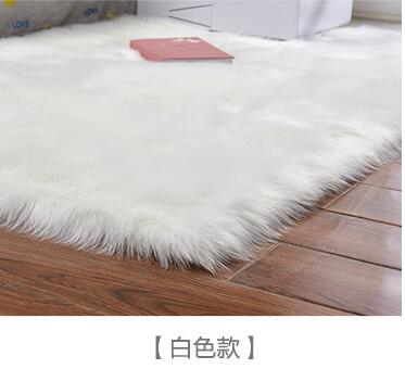 Artificial Wool Carpet Rectangle/Square garnish Faux Mat Seat Pad Plain Skin Fur Plain Fluffy Area Rugs Washable Home Textile