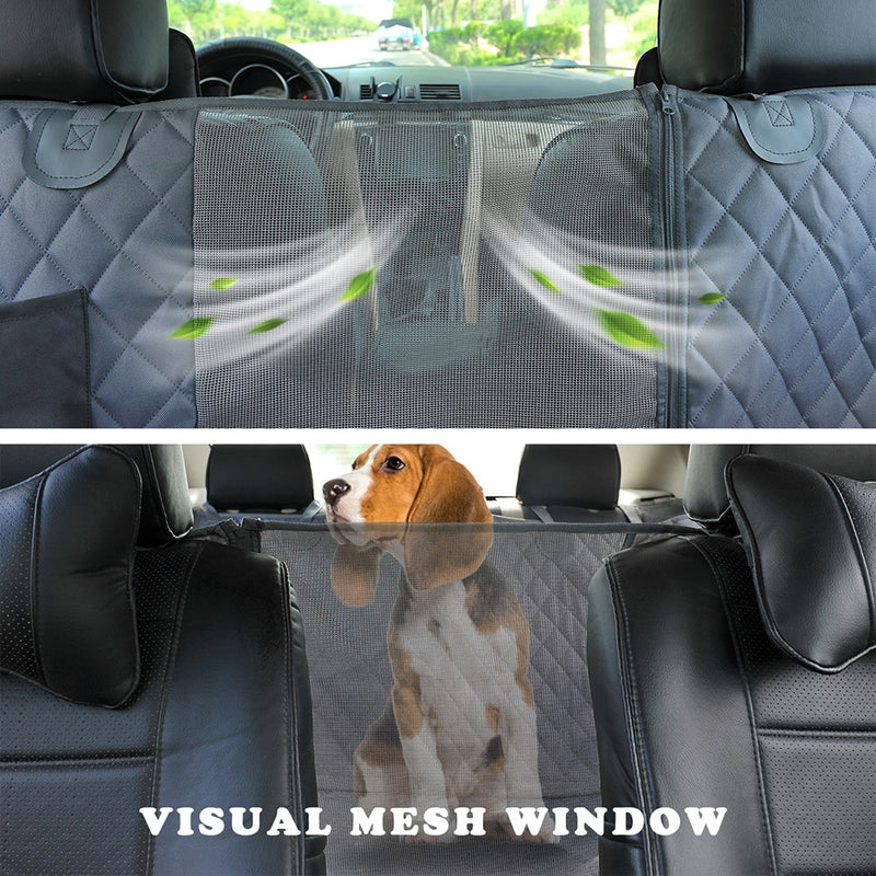 Dog Car Seat Cover View Mesh Waterproof Pet Carrier Car Rear Back Seat Mat Hammock Cushion Protector With Zipper And Pockets