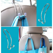 Load image into Gallery viewer, Clips Automotive Metal Car Seat Hook Auto Headrest Hanger Bag Holder for Car Bag Purse Cloth Grocery Storage Auto Fastener
