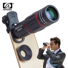 Load image into Gallery viewer, APEXEL 18X Telescope Zoom Mobile Phone Lens for iPhone Samsung Smartphones universal clip Telefon Camera Lens with tripod 18XTZJ
