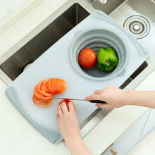 Load image into Gallery viewer, Innovative Multi-Functional 3 in 1 Chopping Board Detachable Folding Drain Basket Sink Cutting Board Kitchen Tools
